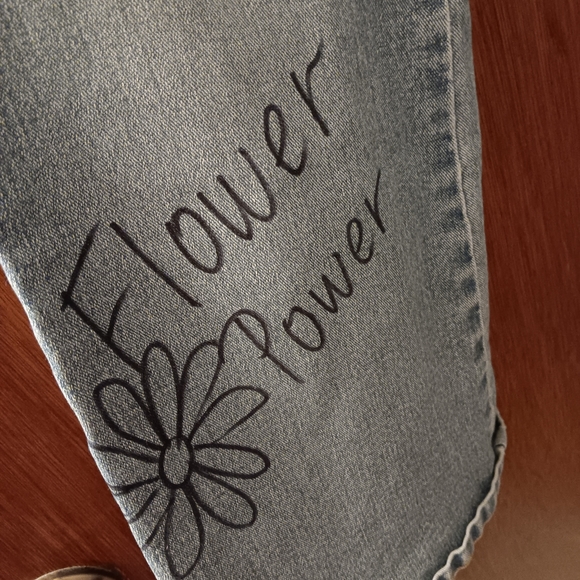 Forever 21~Retro 70's Wide Leg Bohemian Denim Jeans Low Rise - Picture 3 of 16